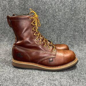 Thorogood American Heritage Boots Men's Size 10EE 8" Brown Leather Wedge Safety